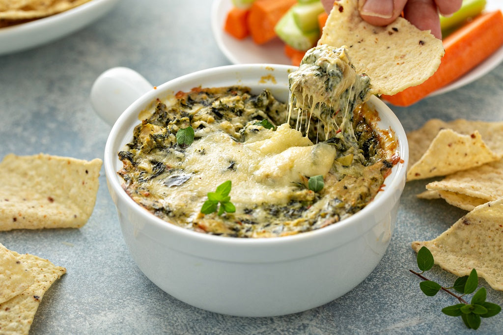 Artichoke Dip made with Piedmont BBQ Co Country Collards
