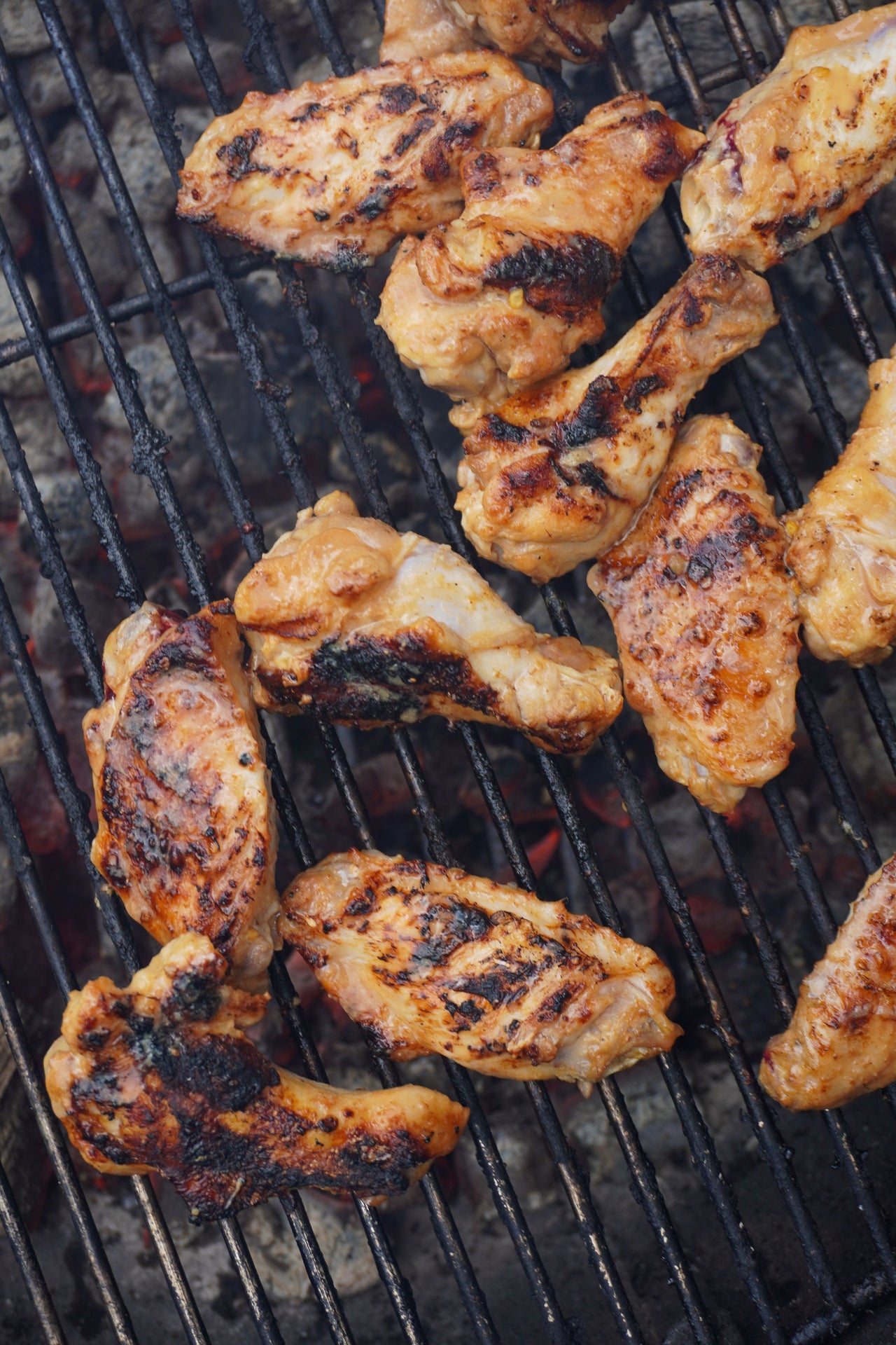 Piedmont BBQ Co Garlic Tamari Marinated Chicken Wings on the Grill - Pickup at Our Kitchen