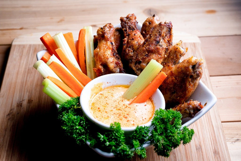 Garlic Tamari Marinated Chicken Wings - piedmont bbq